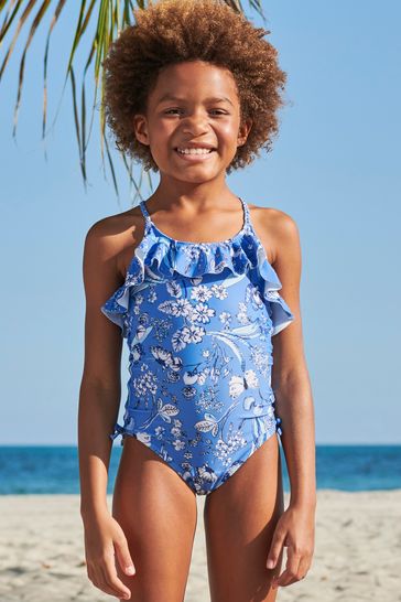 One piece swimsuit hot sale with frill