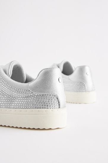 Silver lace online up trainers
