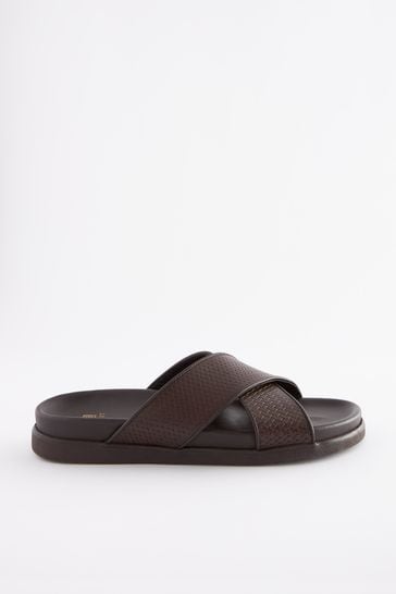 Cross strap slide sales sandals