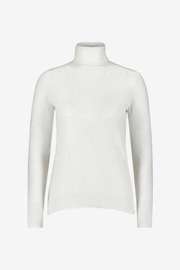 Buy Pure Collection Cashmere Polo Neck White Sweater from Next Germany