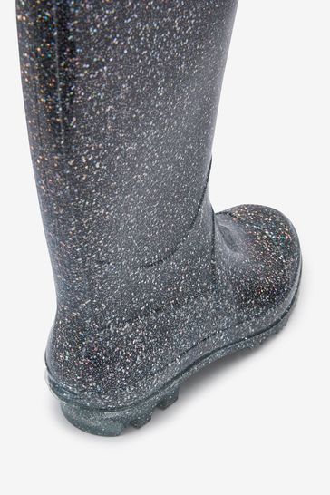 Silver Glitter Wellies