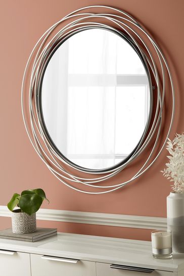 Buy Silver Contemporary Wire 91x91cm Wall Mirror from the Next UK online  shop