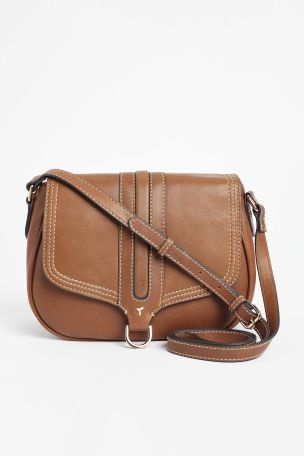 Tan Brown Premium Leather Hummingbird Cross Body Bag