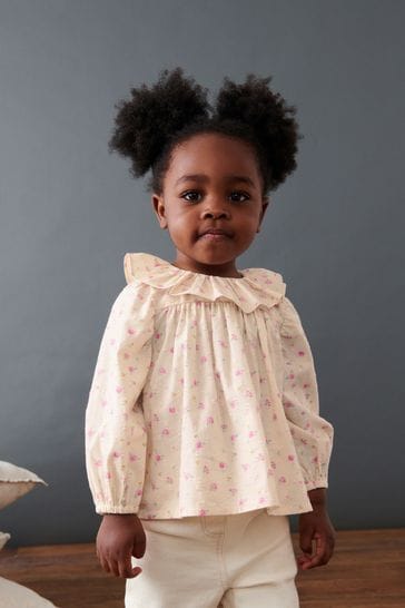 Cotton ruffle blouse outlet