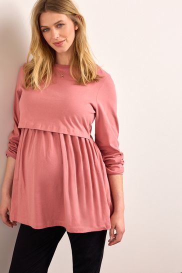 Peplum top nursing top