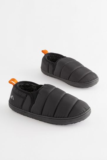 Black Quilted Slippers