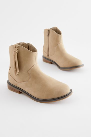Tan discount tassel boots