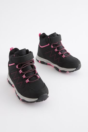 Black Pink Waterproof Thermal Lined Hiker Boots