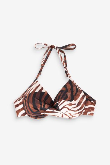 Next PADDED WIRED PLUNGE UNDERWIRED - Bikini augšdaļa - brown  zebra/daudzkrāsains 