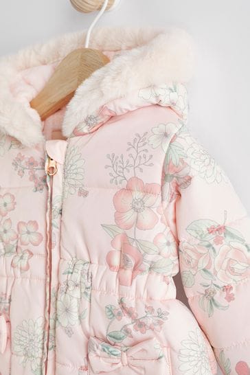 Baby pink padded coat hot sale