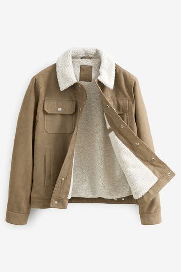 Suede borg clearance collar jacket