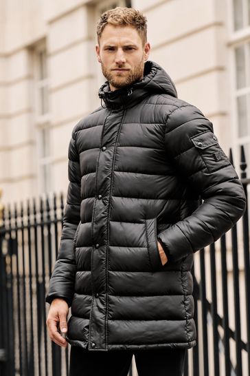 Longline black bomber jacket best sale