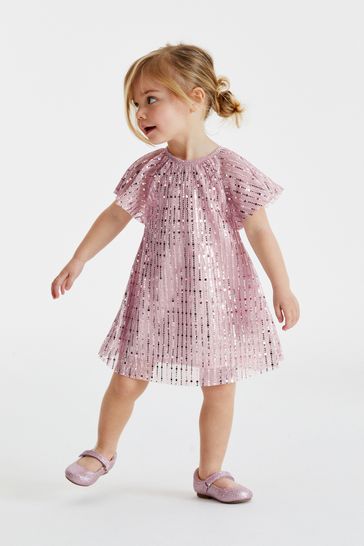Star button angel sleeve dress store