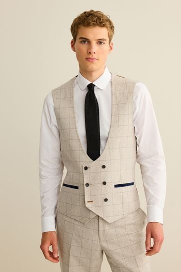 Light grey deals check waistcoat