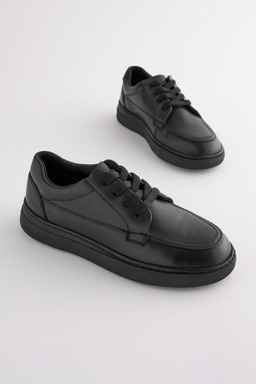 Black leather lace up school shoes new arrivals