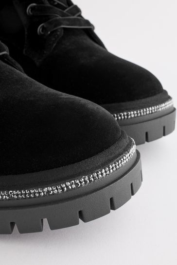 Velvet lace up boots discount