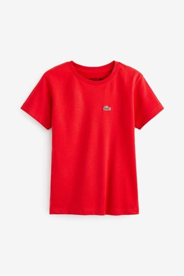 Red lacoste t shirt online