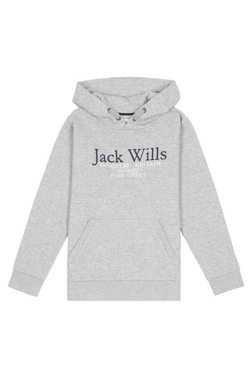 Buy Jack Wills Grey Script Hoodie from the Laura Ashley online shop