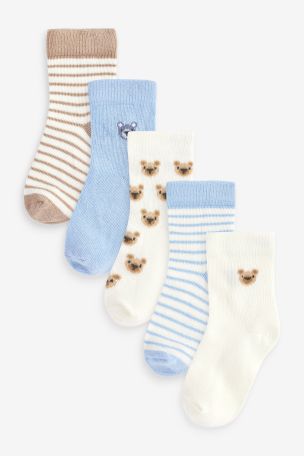 Blue Bear Baby Socks 5 Pack 0mths 2yrs
