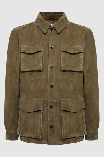 Buy Reiss Mays Suede Long Sleeve Four Pocket Jacket from the Next UK ...