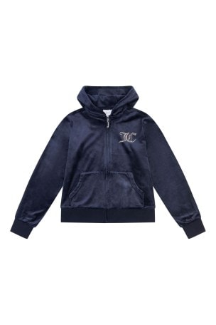 Buy Juicy Couture Girls Black Velour Zip Through Hoodie from Next Singapore