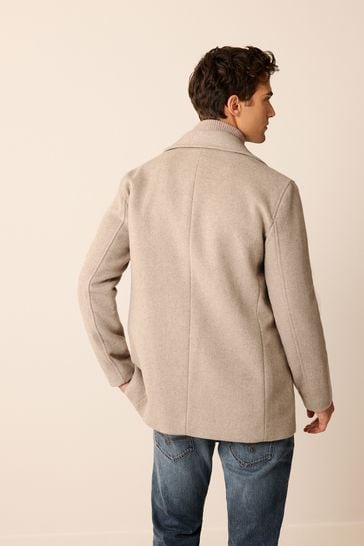 Buy Soft Touch Herringbone Peacoat from Next