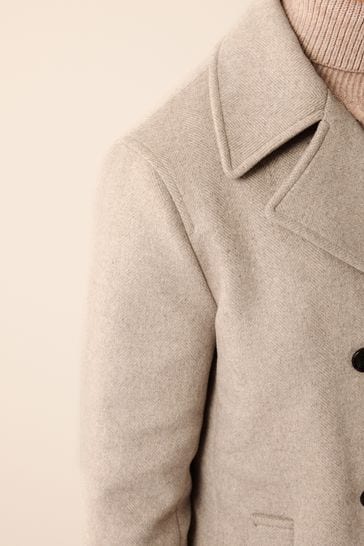 Herringbone peacoat top