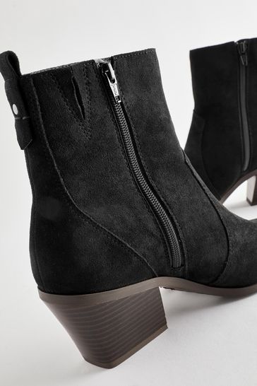 Black booties western best sale