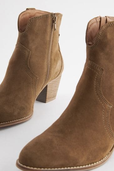 Tan Brown Regular Wide Fit Forever Comfort Leather Cowboy Western Boots