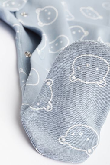 Blue Baby Cotton Sleepsuits 3 Pack (0-2yrs)