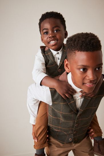 Green top check waistcoat