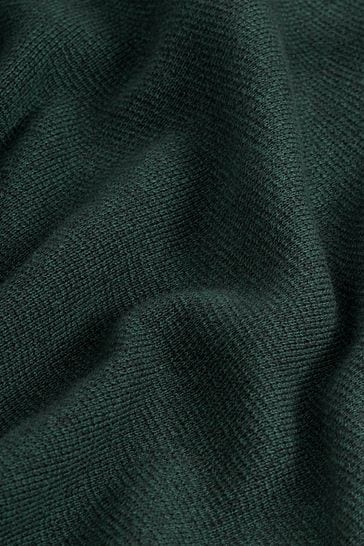 Dark Green Zip Neck Regular Cotton Premium Zip Neck Jumper