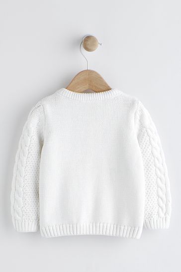 Next baby white cardigan shop
