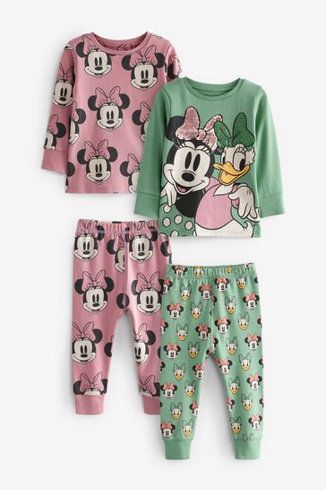 Pink/Green Minnie Mouse & Daisy Duck Pyjamas 2 Packs (9mths-10yrs)