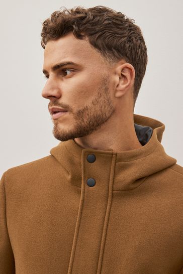 Buy Funnel Neck Hooded Coat from Next