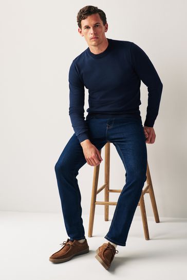 Buy Regular Cotton Rich Knitted Crew Neck Jumper from Next