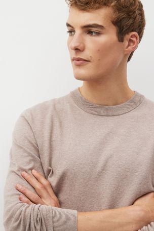 Camel Natural Regular Cotton Rich Knitted Crew Neck Jumper