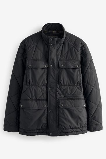 Buy Diamond Quilt Biker Coat from Next