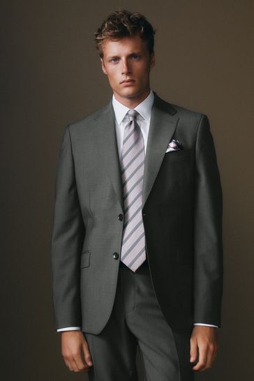 Charcoal Grey Slim Fit Signature Barberis Suit: Jacket