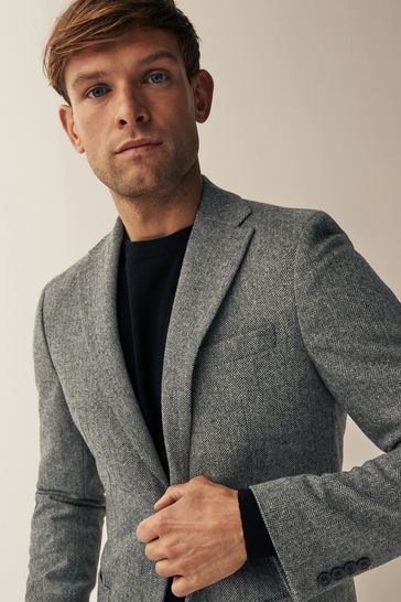 Slim fit online wool blazer mens