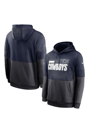 Dallas Cowboys Nike Sideline Logo Performance Pullover Hoodie - Gray