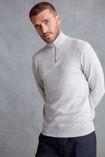 Merino zip neck jumper top