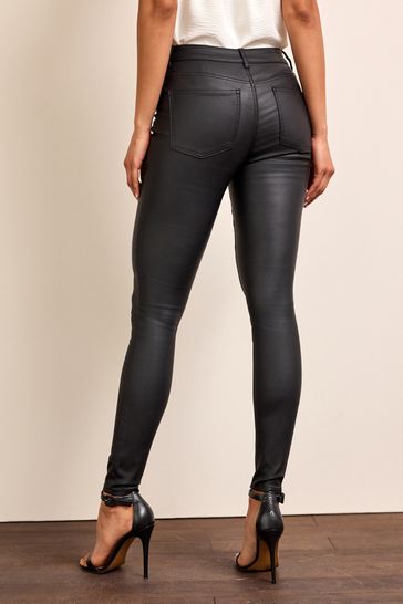 Black Coated Skinny Jeans