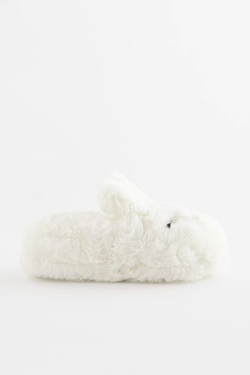 John Lewis Baby Bunny Slippers, Cream, 0-3 months