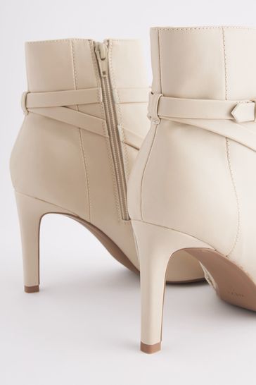 cream peep toe ankle boots
