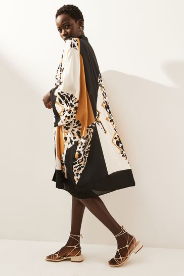 Animal print kimono jacket top