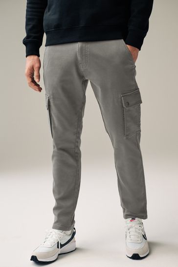 Mens grey cargo trousers sale