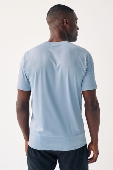 Blue Active Gym and Training Textured T-Shirt