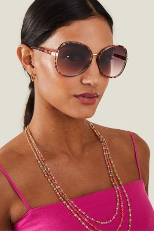 Buy Accessorize Oversized Round Tortoiseshell Sunglasses from the Laura Ashley online shop