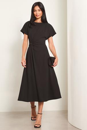 Buy Lipsy Twist Side Short Sleeve Midi Fit and Flare Dress from the Laura Ashley online shop